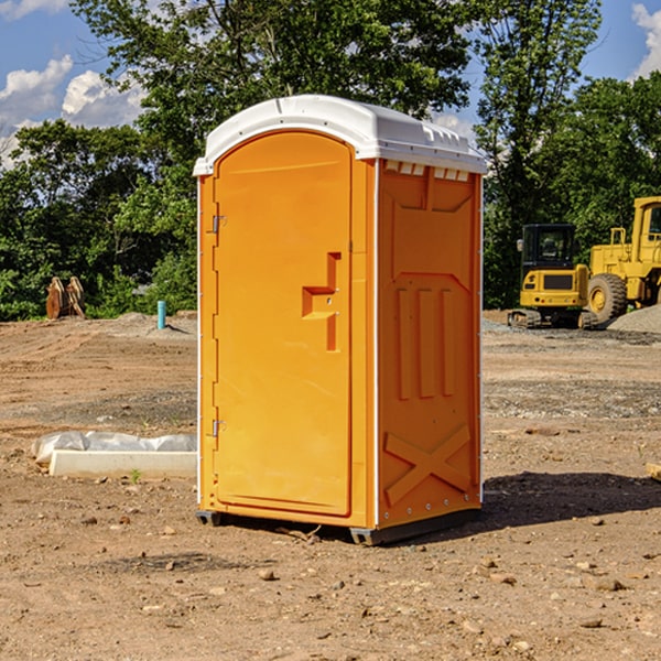 how often are the portable restrooms cleaned and serviced during a rental period in Morley Iowa